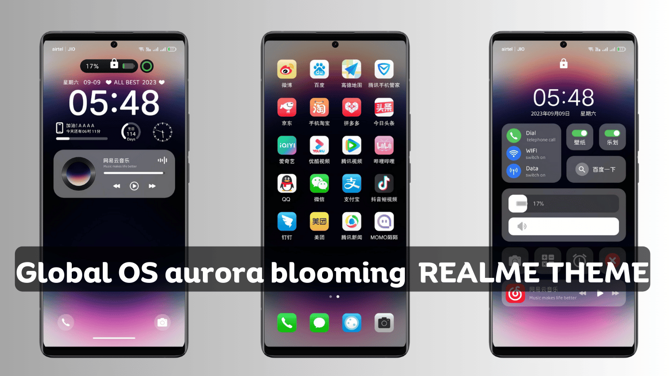 Global OS Aurora Blooming iOS Theme for RealmeUI