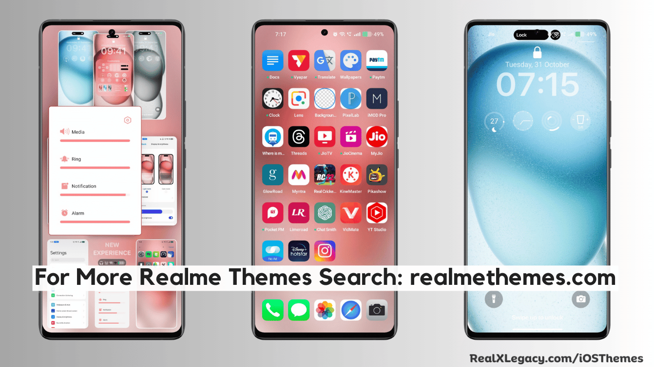 Phone 15 Plus Ice iOS Theme for Realme